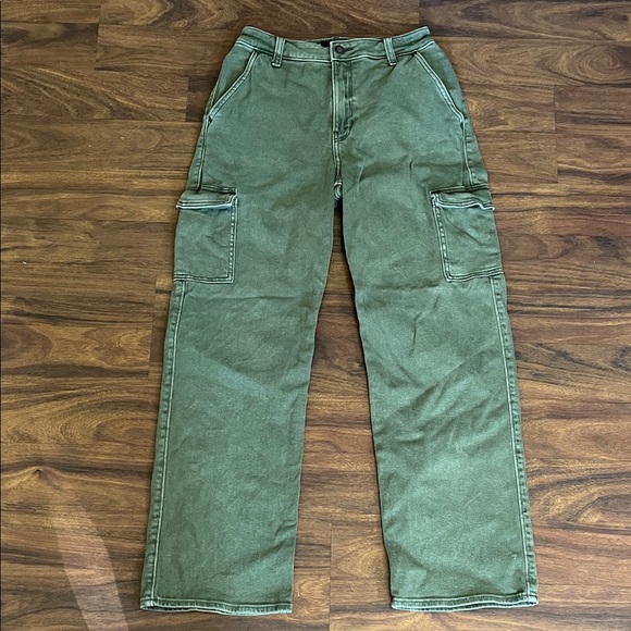 Hollister Denim - Hollister Olive Green Ultra High Rise Dad Jeans
